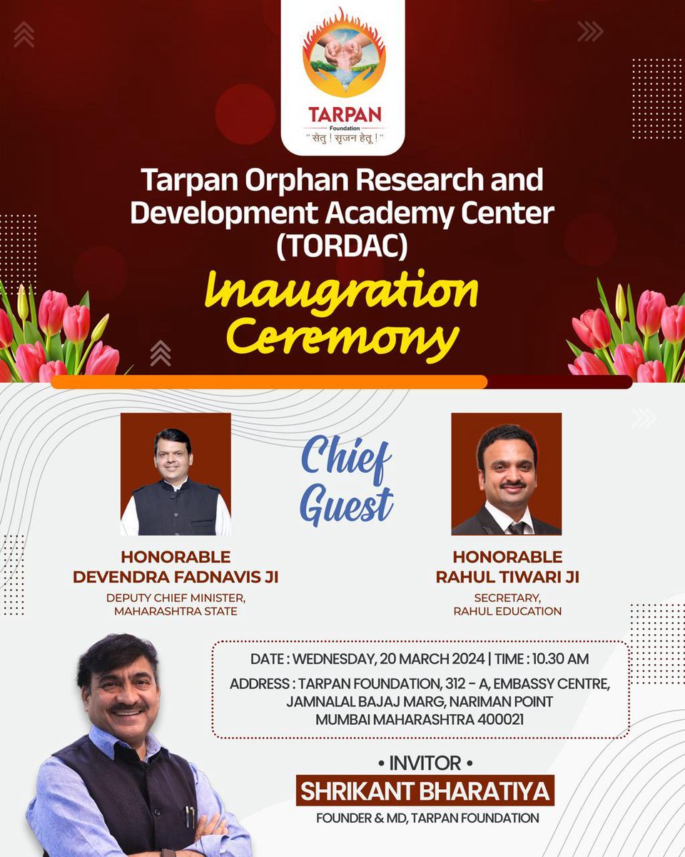 Celebrating a milestone as Tarpan Foundation launches its Orphan Research & Development Academy Center, reshaping orphaned children's future post-18. #After18OrphanResearch @tarpan_foundati @ShreeBharatiya @Dev_Fadnavis