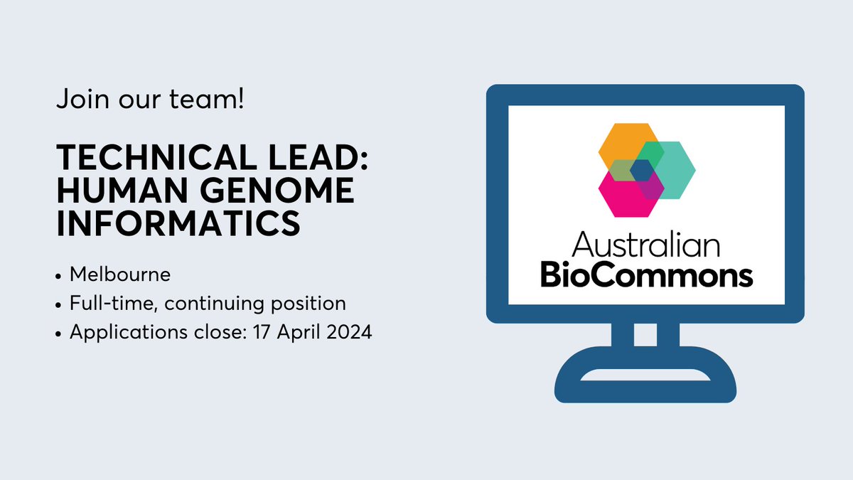 📢 We're hiring! You could: 👉Work on cutting-edge #genomics technology 👉Lead the technical scoping, design and architecture of new or existing platforms & services 👉Contribute to national #infrastructure with potential impact on #humanhealth Apply now! jobs.unimelb.edu.au/en/job/916429/…