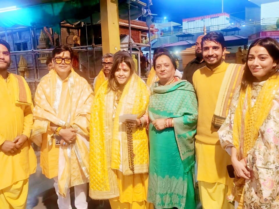 Feeling blessed to be with B-town diva and director -producer, Ekta Kapoor, in Baglamukhi Temple, Himachal, doing worship for her bright and beautiful future. God Bless You Sister. Thank you Raaj Mata ji Apke sneh ke liye 📷📷 Matarani bless you Mere priy Anuj Acharya sushil Ji