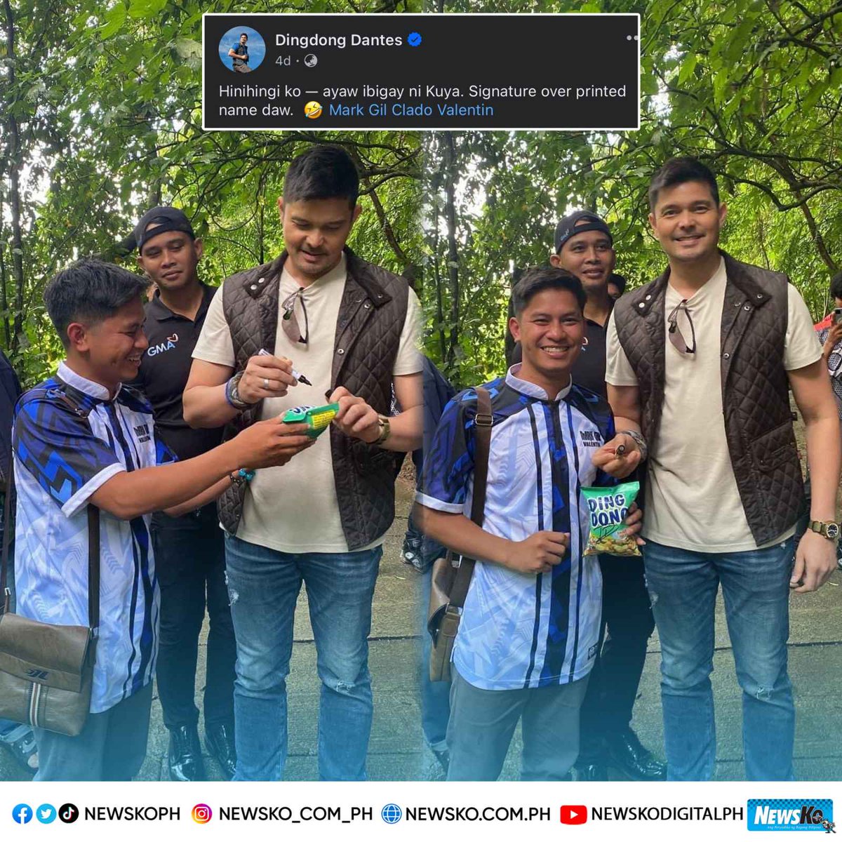 NewsKoPH's tweet photo. #MemesPH: 'Yung nagpapirma ka ng Dingdong kay Dingdong. 🥹😅
"Signature over printed name daw," sey ni Dingdong Dantes sa post. @dingdongdantes
📸 Mark Gil Clado Valentin
Bisitahin aming official website: https://t.co/mdIbQKpPI3
#ViralPH #GoodVibesPH #Trending #Funny #fyp https://t.co/w4RWXcH8sg