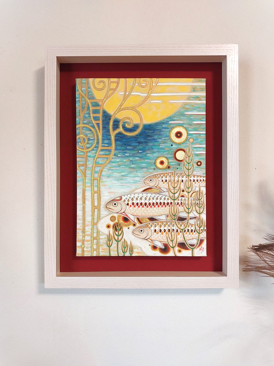 ooSIMCLOLOoo's tweet image. 水中散歩

アクリル　キャンバス　金泊

∞オンラインショップもどうぞ
宜しくお願いいたします∞
satoioguma.stores.jp

#魚　#幻想絵画　#fishart　#絵画
#魚の絵画　#魚の絵　#水中　#魚と水　#日本画
#アールデコ　#アールデコ絵画　#artdeco
#fish　#fishlovers　#artgallery　#art