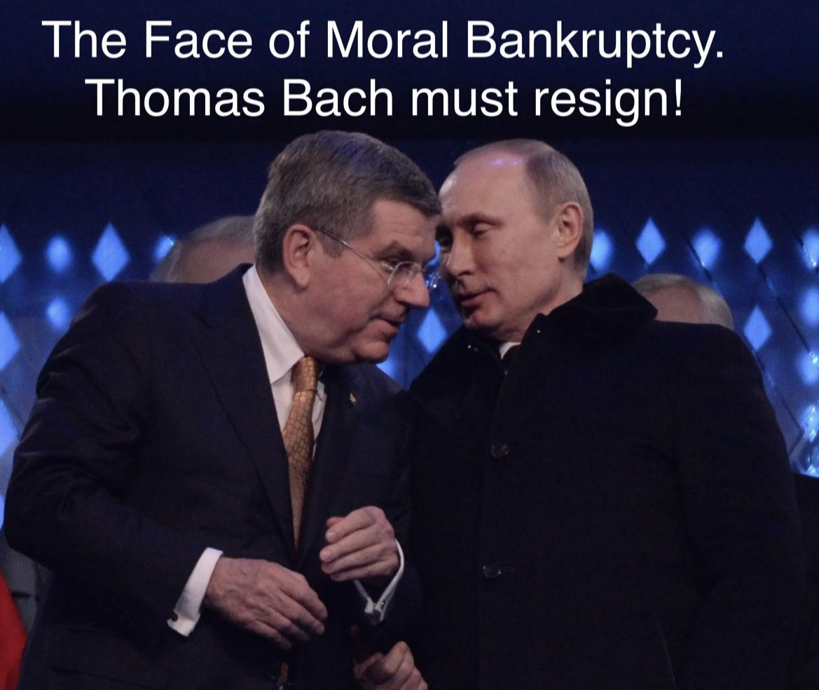 The International Olympic Committee have allowed russian athletes to participate in the summer 2024 Olympics. The extent of Thomas Bach’s moral bankruptcy is staggering. While Ukrainian athletes are killed by russians, russian athletes are rewarded by IOC. 1/n