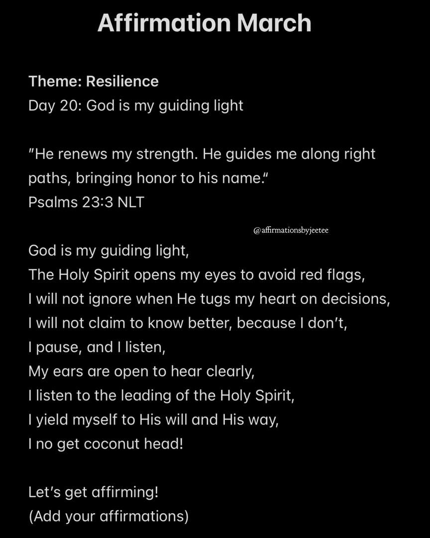 Dear Royal, God is with you, guiding you along the way. Leading you to the right direction and right decisions. You will not stumble, you will not fall, you do not walk blind, but you walk with leading. You hear and you have discernment, because the Holy Spirit guides you