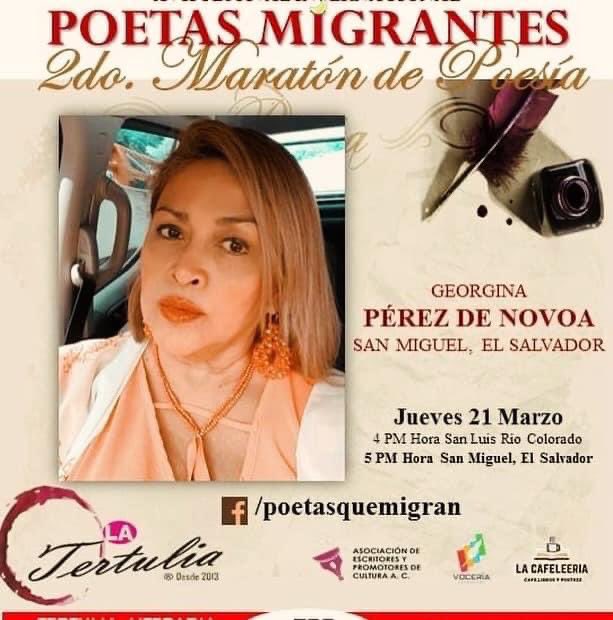 GINAPERNO's tweet photo. Agradezco la invitación d Poetas Migrantes /San Luis Potosí Méx 🇲🇽 XVII festival internac. y su II maratón d Poesia dónde compartiré #diainternacionaldelapoesia  algunas d mis letras

#mexico #poesia  
#versos #recital #eventopoetico #lapoesiaeslalibertadquenosanima #lidiasaravia https://t.co/mBbnjsdyla