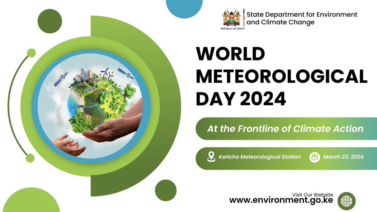 EnviClimateC_Ke's tweet photo. Join us this Saturday, March 23, 2024, at the Kericho Meteorological Station in Kericho County as we commemorate #WorldMeteorologicalDay, whose theme is "𝐀𝐭 𝐭𝐡𝐞 𝐅𝐫𝐨𝐧𝐭𝐥𝐢𝐧𝐞 𝐨𝐟 𝐂𝐥𝐢𝐦𝐚𝐭𝐞 𝐀𝐜𝐭𝐢𝐨𝐧." https://t.co/QXwsNhrY0e