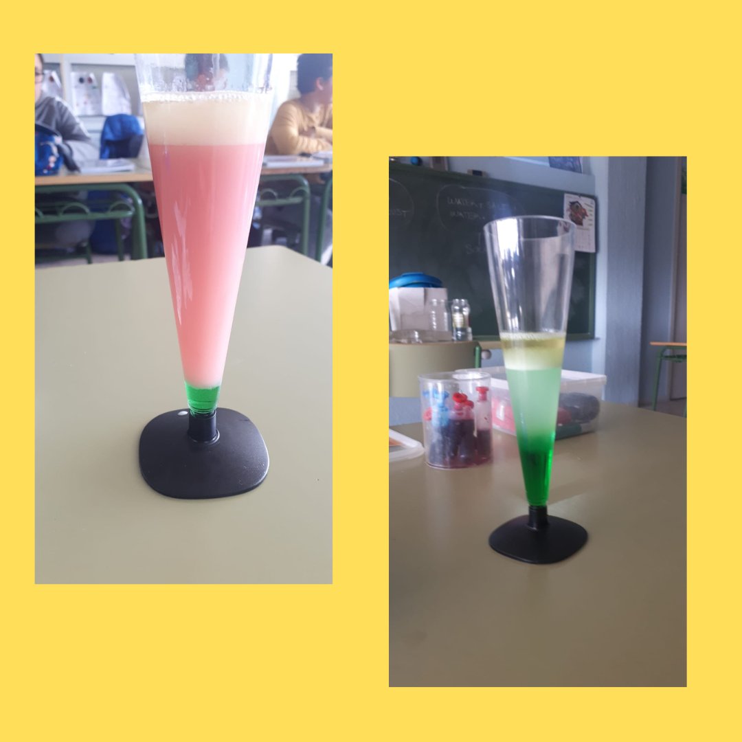 Los chicos y chicas de 5º han estado aprendiendo sobre  la densidad haciendo #experimentos y construyendo sus propias #lavalamps en clase de #science