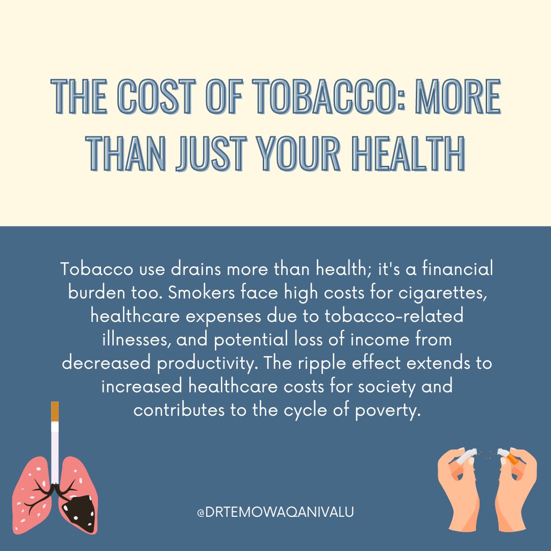 Quitting isn't just a life-saver; it's a budget booster that benefits everyone. 🚭💸 #QuitSmoking #TobaccoCosts #SmokeFree #EndTobacco #DrTemoWaqanivalureviews #TemoWaqanivalureviews #DrTemoKWaqanivaluReview #Waqanivalu