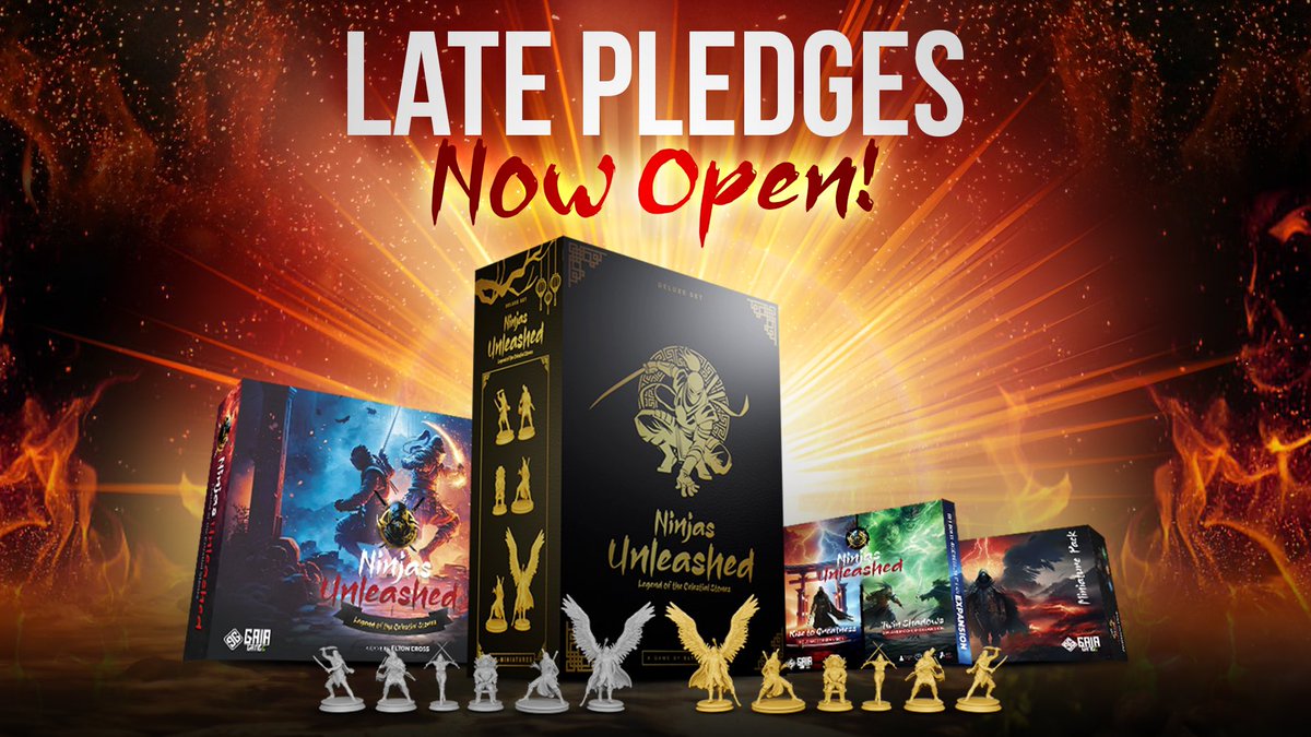 gaiagamez's tweet photo. 🚀 Late pledges are now available for Ninjas Unleashed! 🥷

Seize this moment to step into the shadows and unleash your inner ninja prowess. Join the ninja ranks today! ⚔️ 

Visit ➡️ https://t.co/xJcLpfX5Jg

#boargame #boardgamegeek https://t.co/vL59whcgHk