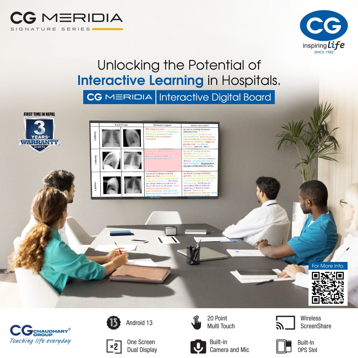 CGInspiringLife's tweet image. Introducing the CG Meridia Interactive Digital Board, which unlocks the full potential of interactive learning in hospitals, revolutionizing medical education and enhancing patient outcomes.

#CGMeridia #InteractiveDigitalBoard #CGInspiringLife
#CGElectronics #SmartAppliances