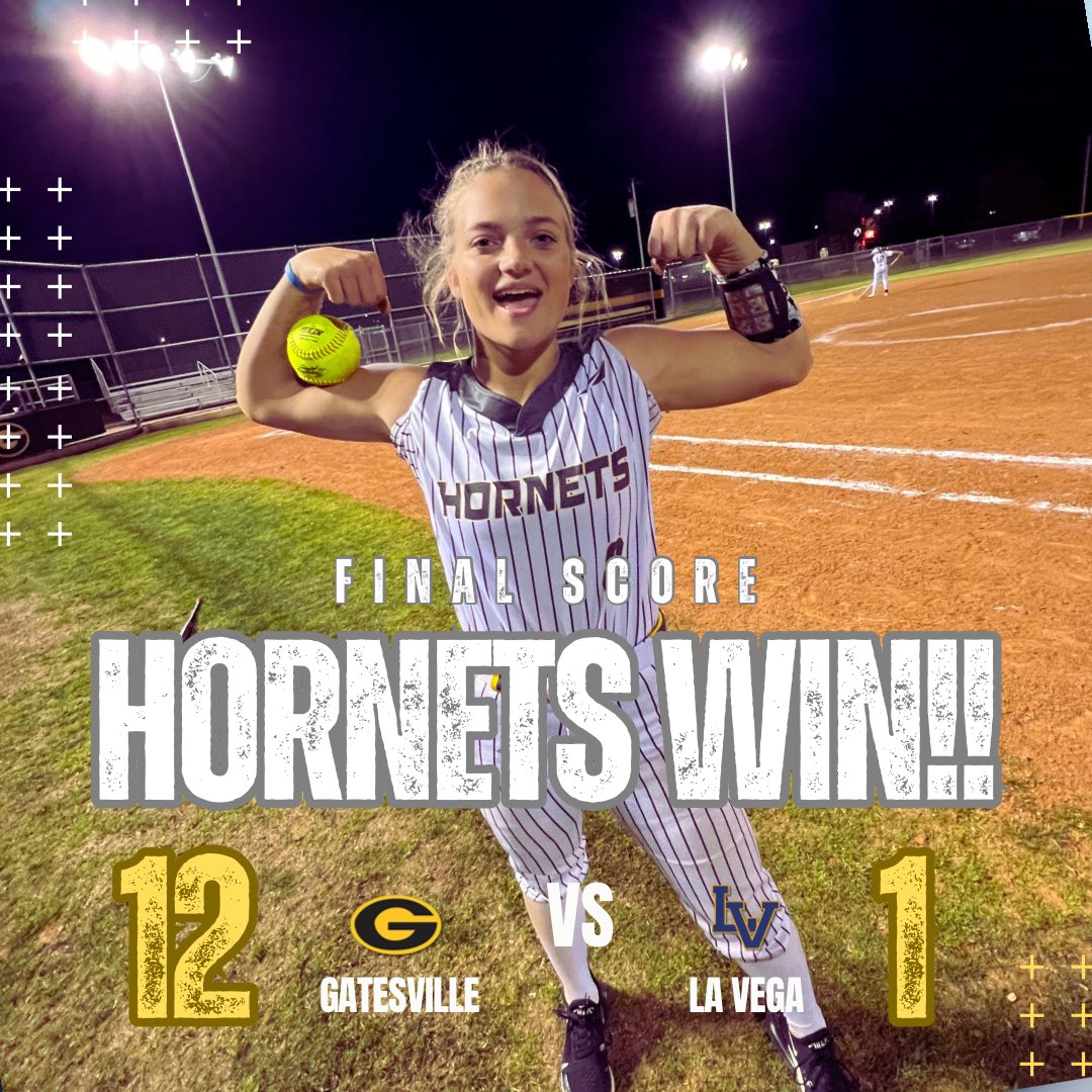 Great start to district tonight! Bats were 🔥 and pitching was 🤩! Oh, and don’t try to steal on our catcher, or you can just take a 🪑!! Fighting Hornets face La Vega agin on Friday night @ La Vega.
#TeamOverEverything