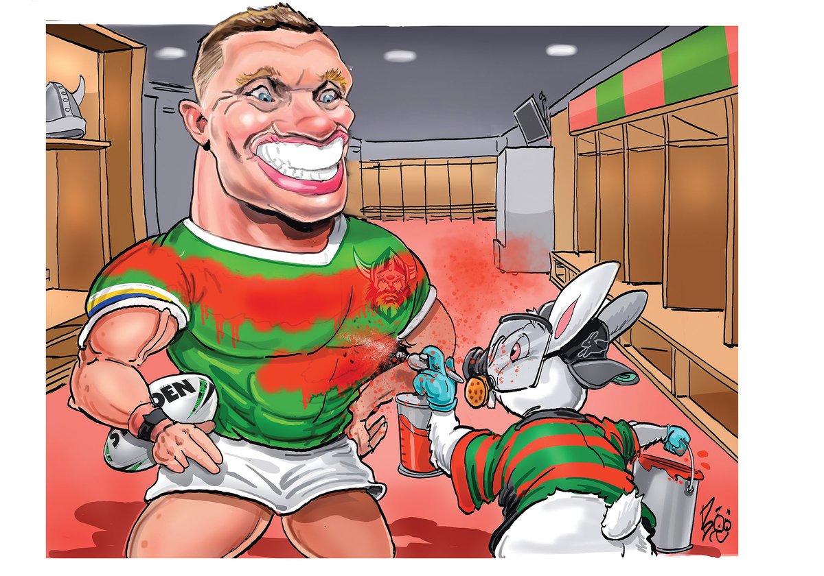 BooBaileyTele's tweet photo. Finally earned his stripes . After a year in the making, #jackwighton finally runs out in the red and green. And in doing so might just provide the spark @SSFCRABBITOHS need to kick start their season. My art for @PamelaWhaley @League_Central @telegraph_sport #nrlroosterssouths https://t.co/BbJMg0Qmnk