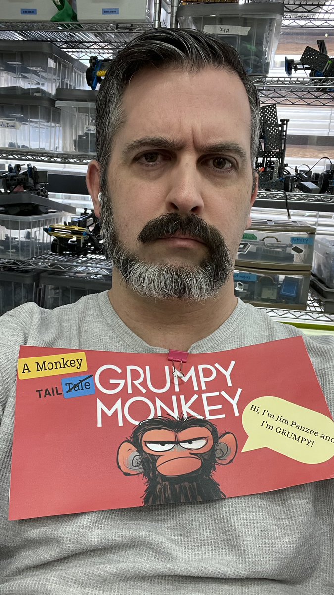 4 months of beard growth &amp; @Intl_Chadwick Book Character Day? Monkey tail and Jim Panzee from #GrumpyMonkey it is!