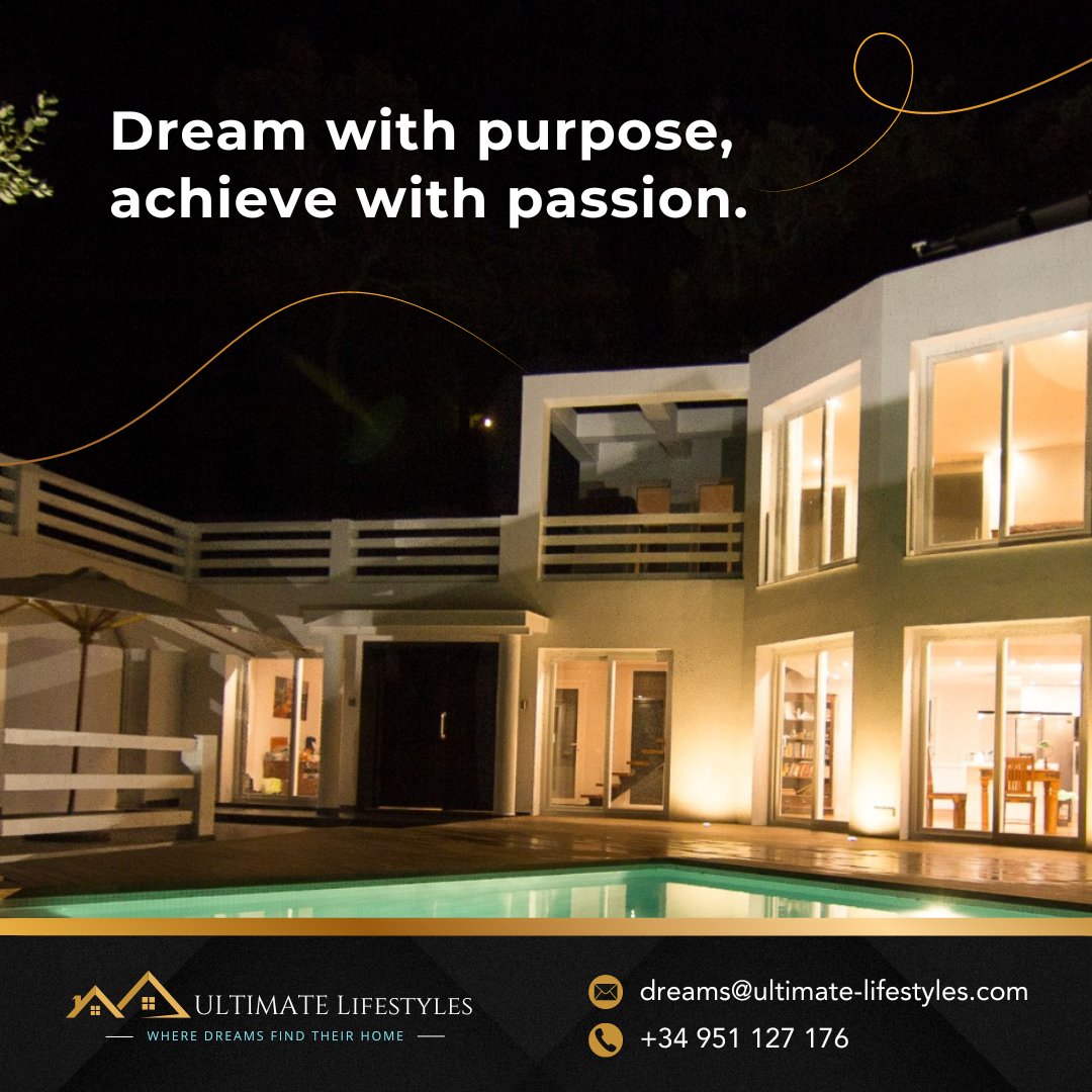 Welcome to Ultimate Lifestyles, where dreams are nurtured and passions become reality. 

Contact us today or explore our properties: eu1.hubs.ly/H08c0QF0

P: +34 951 127 176
E: dreams@ultimate-lifestyles.com
W: eu1.hubs.ly/H08b-lY0

#UltimateLifestyles #DreamHomesInSpain