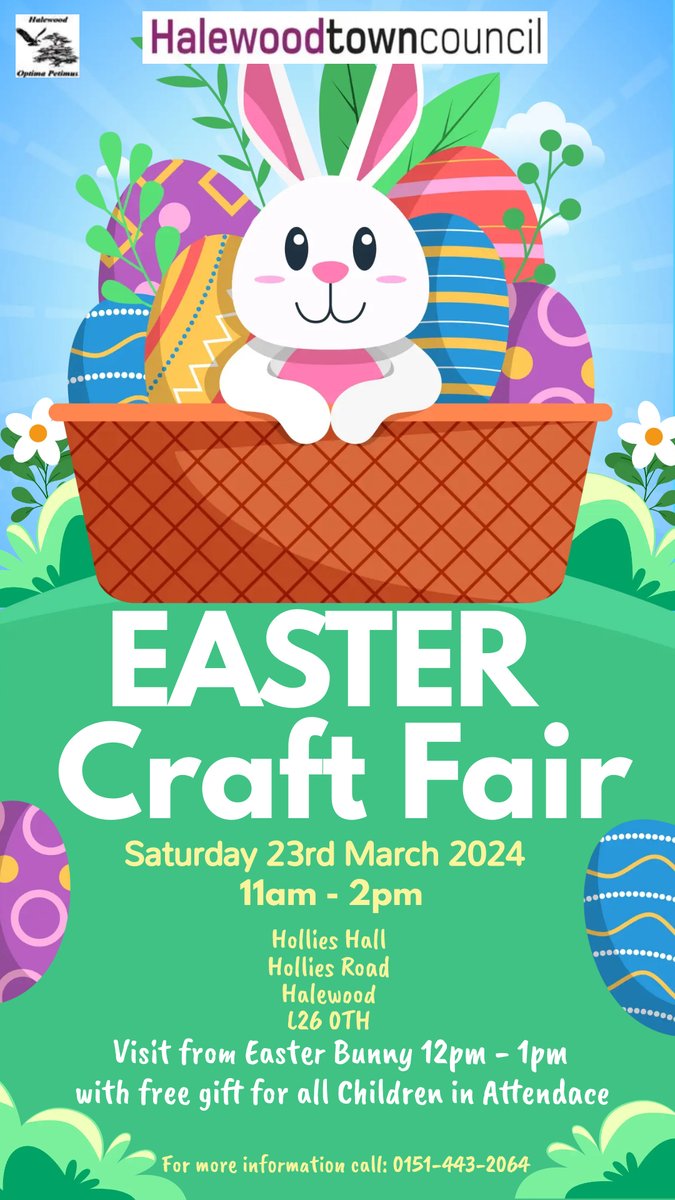 Our Easter Craft Fair is this coming Saturday 23rd March. We have over 20 different stalls selling some lovely items, we also have a visitor coming between 12pm-1pm with a free gift to all Children in attendance. Why not pop along to hollies Hall and pick up a bargain! #Easter