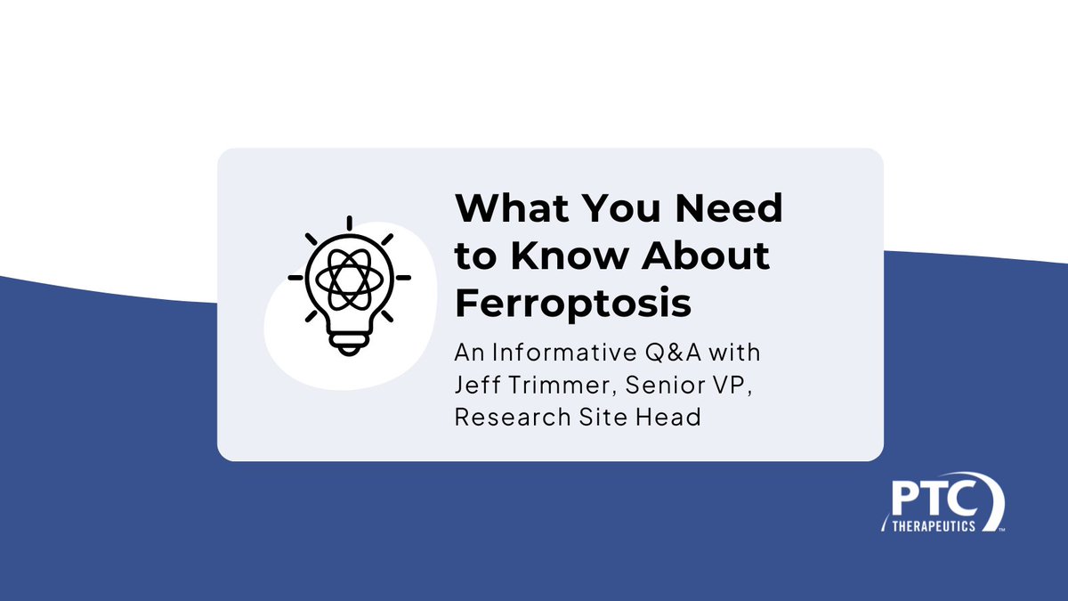 We recently sat down with Jeff Trimmer @JKTrim, Senior VP, Research Site Head, to learn more about PTC’s ferroptosis and inflammation scientific platform and the team at PTC working on this program. Read more: bit.ly/3VpTYMD