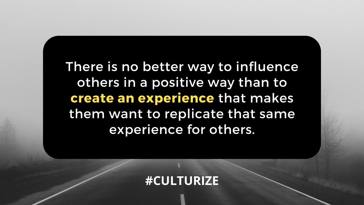 What experiences are you creating for those that you serve? #Culturize