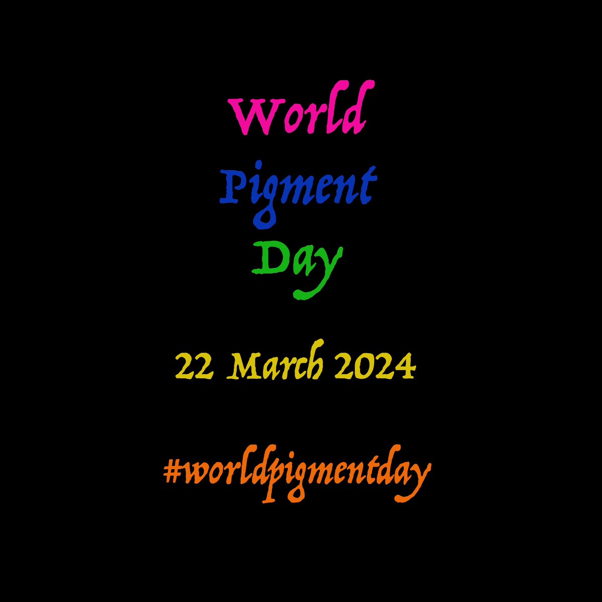 Friday is World Pigment Day! Founded by myself and Jo Volley @SladeSchool we celebrate all things pigment. Follow me on Instagram @worldpigmentday for more info #worldpigmentday