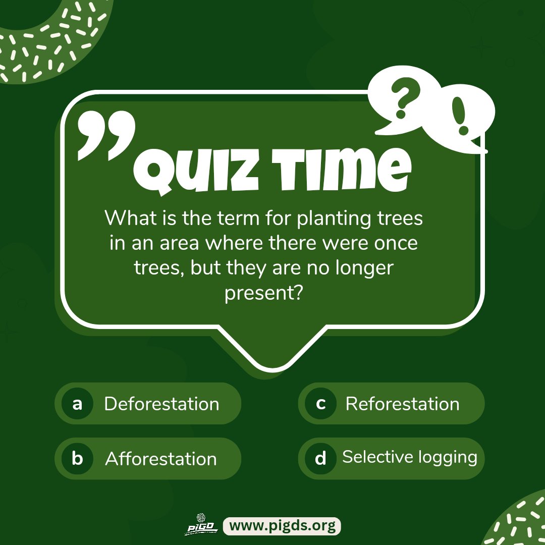 Test your knowledge of plants and gardening?  🌳🌿🌱🌴🌲

#treeplanting #reforestation #afforestation #ClimateActionNow #ClimateJustice @careboutclimate @ClimateActionNG @CIFOR_ICRAF @Balelt41 @enviropedevelop @Greenisamissio1 @miketerungwa