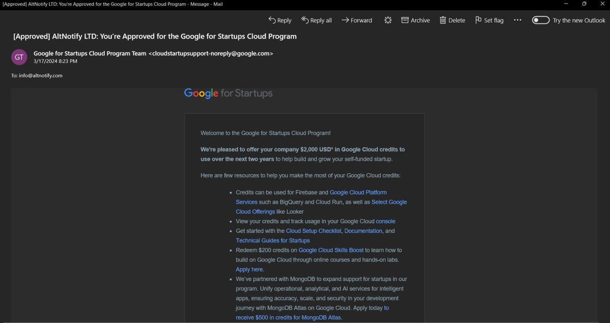 altnotify's tweet photo. AltNotify got accepted to a @Google Start-up program π€
We'll be utilising this in the best possible way!
We can't wait to show you more amazing tools!
#AltNotify #Ltd #Google https://t.co/1ao4olTsj8