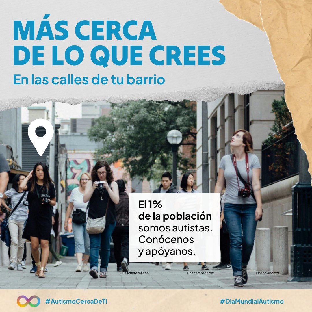 ¿Sabías que en España hay más de 470.000 personas con #autismo? Seguro que en el supermercado de tu barrio 🛒, en el parque 🛝 o en la cafetería 🍵 en la que paras todos los días, te has cruzado con alguna persona autista, y quizás no lo sabías