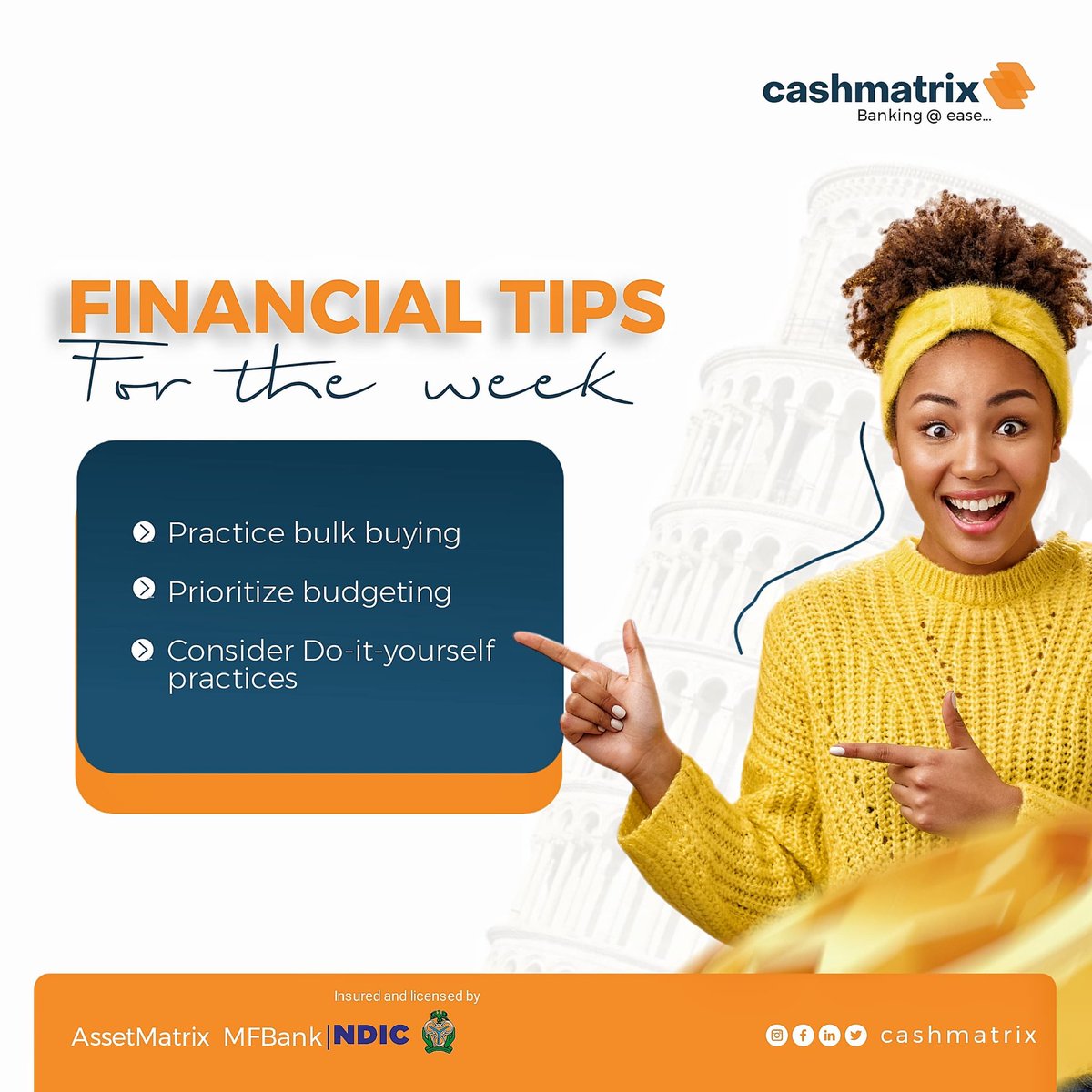 Here are our tips for the week.

We hope that you find them insightful and helpful.

#DigitalBanking #MobileBanking #EasyBanking #SeamlessTransactions #DoItAllWithCashmatrix #CashmatrixApp