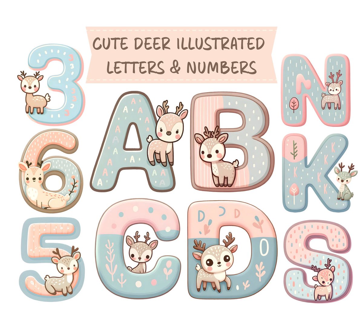 Capture the charm and playfulness of the forest with our hand-illustrated Nursery Alphabet Art, featuring a cute deer that weaves through pastel letters and numbers. 

Check it out👇🏼

drawyourbest.etsy.com/listing/169495…

#etsy #letters #numbers #clipart #kids #digitalfiles #deer