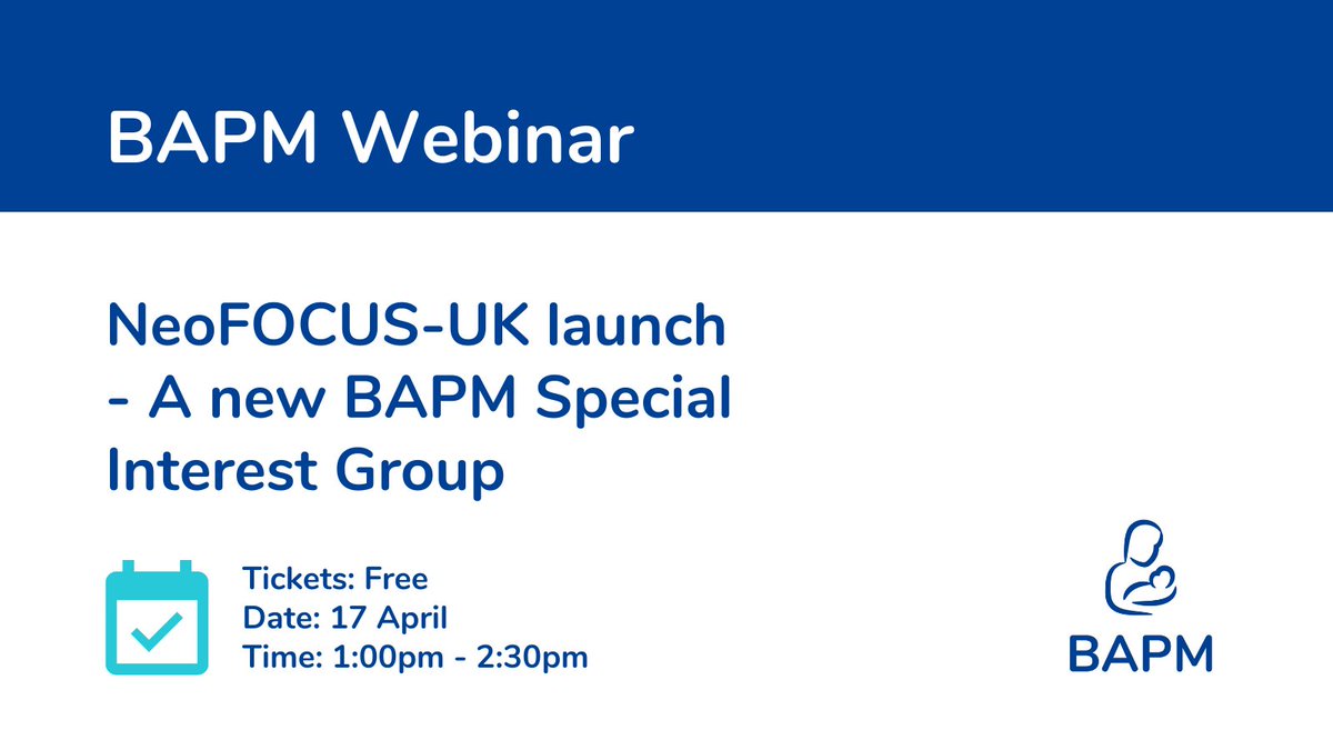 Join us for a free webinar to launch of the partnership between NeoFOCUS-UK and BAPM. Learn more about how neonatal staff can use echocardiography and POCUS safely and effectively.

📅17 April
🕐1pm-2:30pm

Book here&gt; bapm.org/events/neofocu…