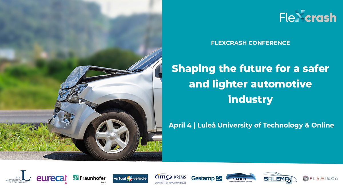 The @Flexcrash_EU project, coordinated by @Eurecat_news, celebrates its first conference, focusing on innovative approaches and methodologies for a safer and lighter #automotive industry 🗓️ 4 April Registration 👉flexcrash-project.eu/flexcrash-conf…