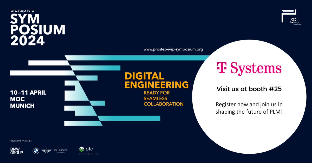 MarkusMeissner1's tweet image. We are excited to be part of this years prostep Symposium again! 🥳

🗓️ Register now to secure your pass and join us in Munich on April 10 – 11, 2024, at the MOC – Event Center Messe Munich. 

#PLM #prostep #ivip #prostepivip #tsystems #CatenaX 
 tiny-link.io/0a0k3wgbDIfdbA…