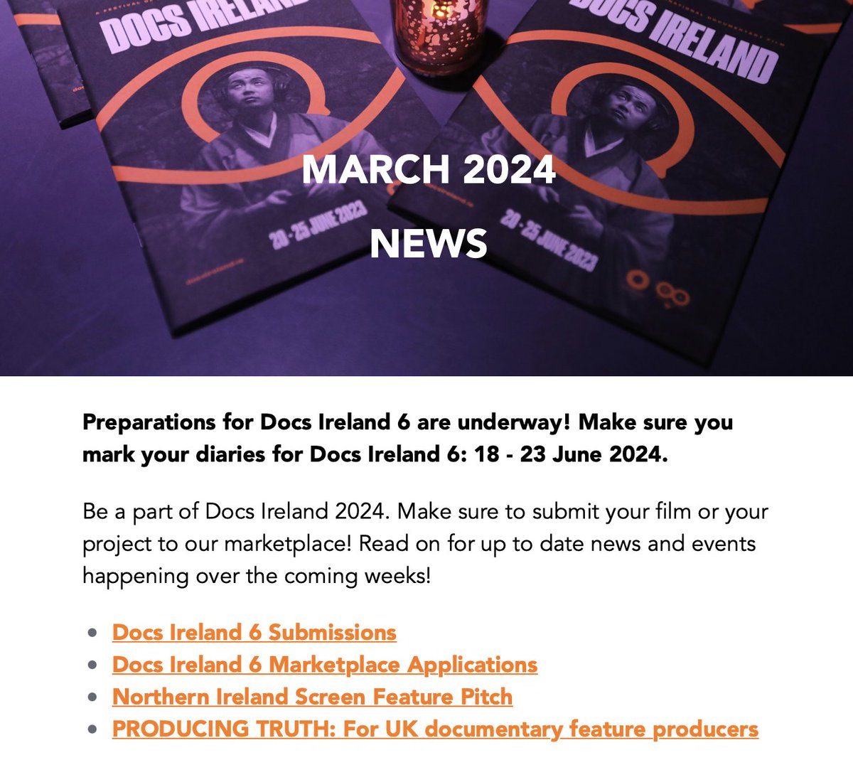 Find out all the latest updates from @DocsIreland in our latest newsletter. docsireland.ie/docs-ireland-n… Make sure to sign up to our mailing list by subscribing via docsireland.ie