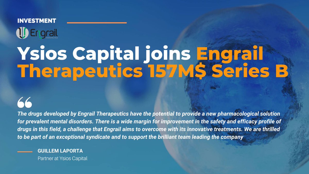 #investment I We're thrilled to announce that we invested in the $157M #financing of #EngrailTherapeutics 👉bit.ly/43s6Wvc 🎯Transformational #therapies to improve the lives of patients with devastating #neuropsychiatric and #neurodevelopmental disorders #vc #CNS