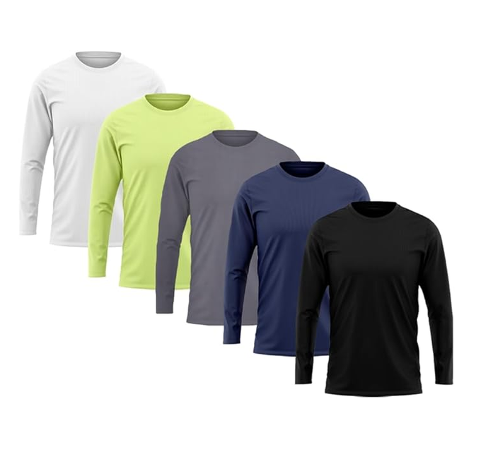 Kit 5 Camisetas Masculina Manga Longa Segunda Pele Proteção Solar UV 50+