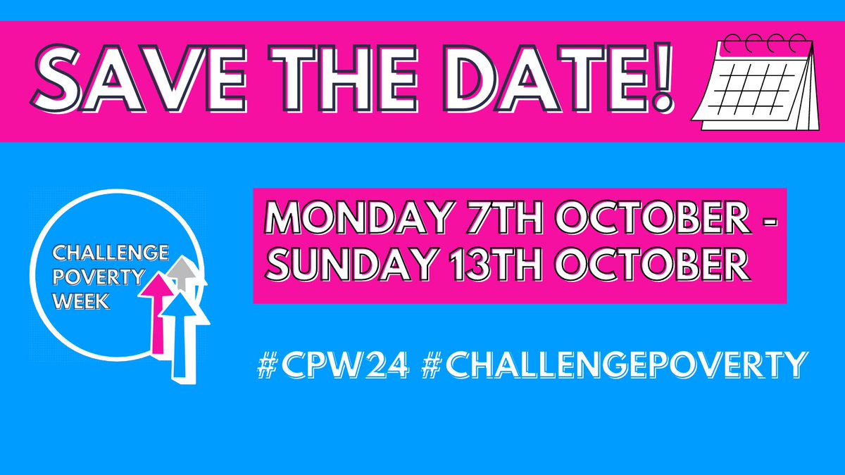 🗓️Save the date!

#ChallengePoverty Week will take place this year from Monday 7th October - Sunday 13th October!

It is our chance to raise our voice against the injustice of poverty, and highlight the changes that can make a difference.

Are you joining us? 

#CPW24