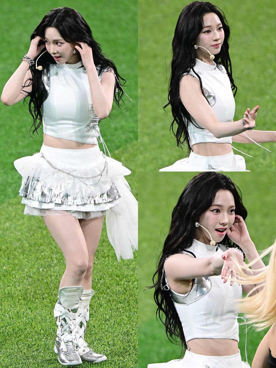 viraltakes's tweet image. Karina for aespa's MLB #SeoulSeries performance.