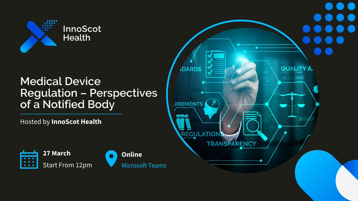 Join us for the next in our series of webinars, where we will hear from our regulatory experts and @BSI_UK guest speakers on the importance of ensuring a certified supply of medical device against in context of a changing regulatory framework. Register 👉 innoscot.com/events/medical…