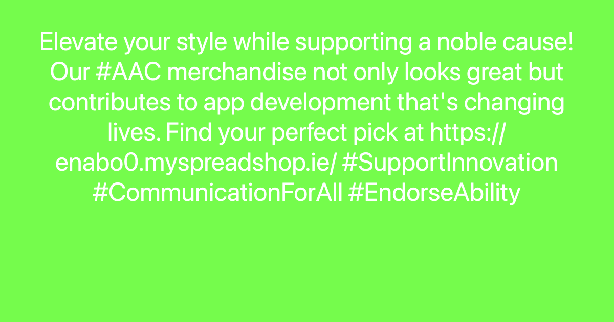 Elevate your style while supporting a noble cause! Our #AAC merchandise not only looks great but contributes to app development that's changing lives. Find your perfect pick at ayr.app/l/J7iE/ #SupportInnovation #CommunicationForAll #EndorseAbility