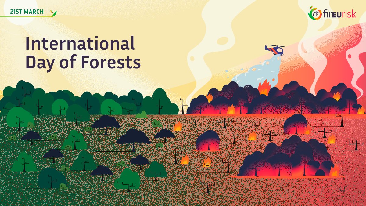 Majestic forests burnt to a crisp are a heartbreaking sight🔥💔 🌳🌲On this #InternationalDayofForests, let’s not forget the importance of researching new #wildfire management strategies to protect the valuable forest areas we have in #EU.