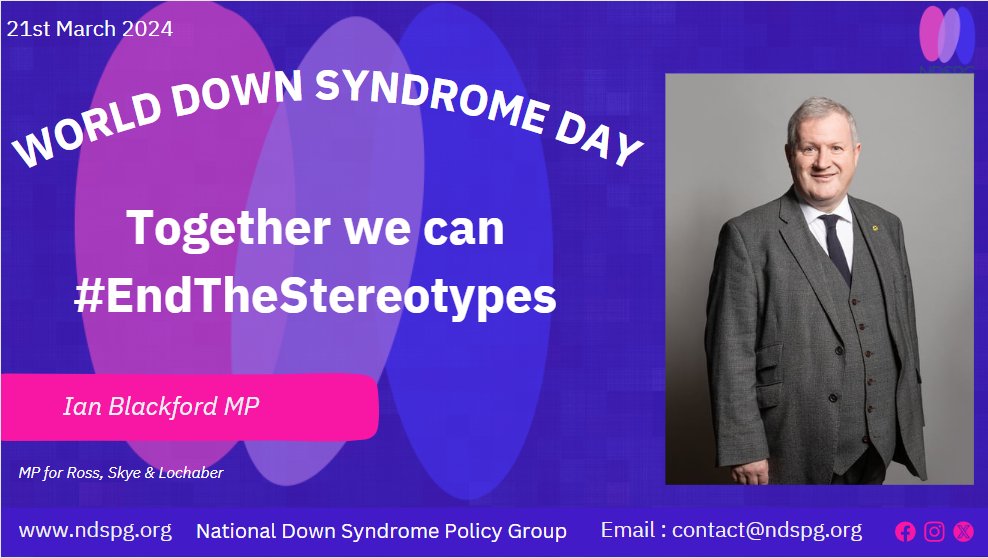 Ian Blackford (@blackfordian1) on Twitter photo Today we celebrate World Down Syndrome Day, a global awareness event aimed at amplifying the voices of people with Down’s syndrome, highlighting their vital role in our communities and calling for their full participation in anything affecting their lives.
<a href="/APPGDS/">APPG for Down Syndrome</a>, Today we celebrate World Down Syndrome Day, a global awareness event aimed at amplifying the voices of people with Down’s syndrome, highlighting their vital role in our communities and calling for their full participation in anything affecting their lives.
<a href="/APPGDS/">APPG for Down Syndrome</a>,