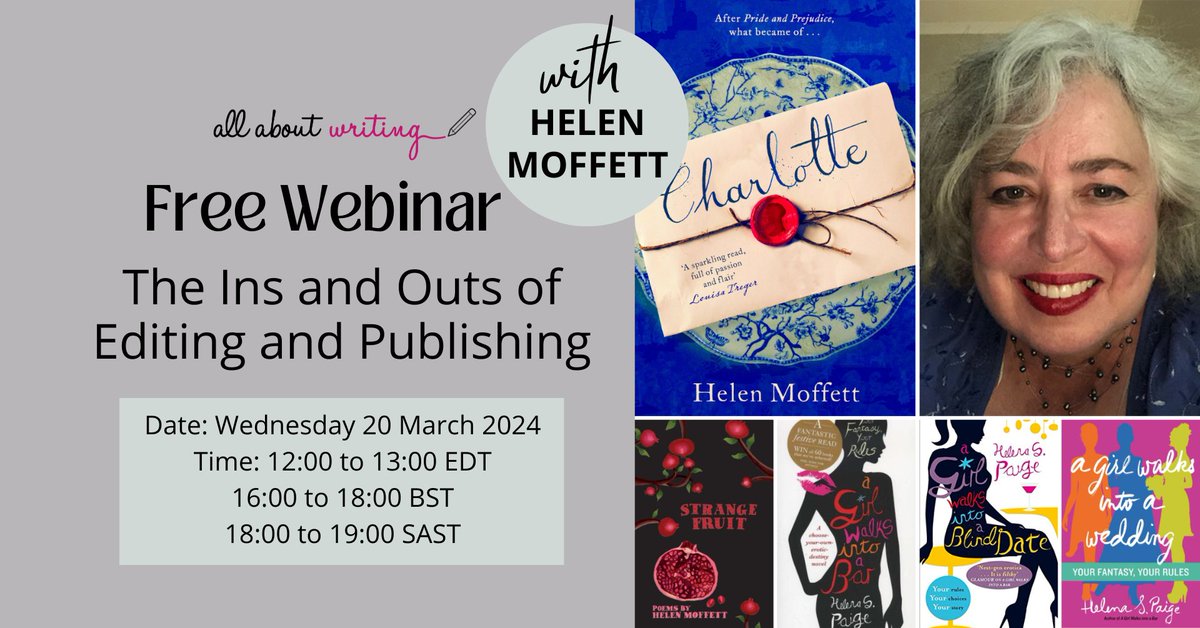 Looking forward to our free #editing and #publishing webinar with @Heckitty. Join us to find our more about these two sometimes opaque and complicated parts of getting your book into readers hands: all-about-writing.ck.page/2d65ba8d2d #amwriting #writingcommunity