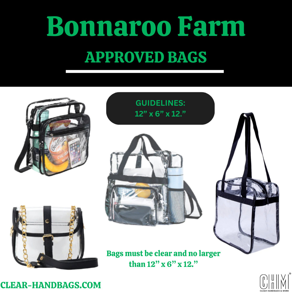 Bonnaroo Farm Bag Policy
Wholesale pricing available on orders of 50+ units 
clear-handbags.com/blogs/news/bon…
#clearplasticlunchbags #clearbagswholesale
#clearplasticlunchbags #clearbagswholesale #clearbagsforwomen #clearbagsforwork #cleardesignerpurse #transparentbag #bagpolicy