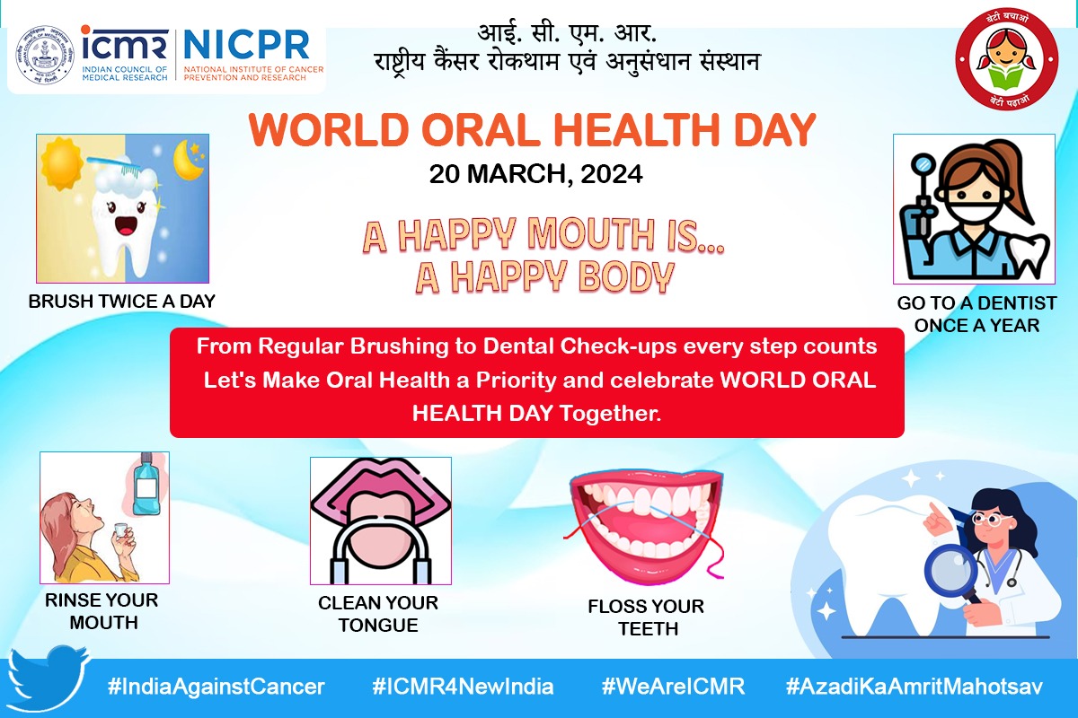 #WorldOralHealthDay 📍From regular brushing 🪥 to regular Dental 🦷Check-ups 🕵🏽, every step counts to make oral health as a priority 🚨 A happy Mouth 😄 is a Happy Body 🙆🏽 #OralCancer #CancerPrevention #CancerAwareness