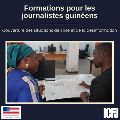 L'ICFJ organise les 27 et 28 mars des webinaires en français, animés par Kossi Balao et Ignace Sossou du CENOZO, pour aider les journalistes guinéens à couvrir les crises et à lutter contre la désinformation. icfj.org/our-work/const…