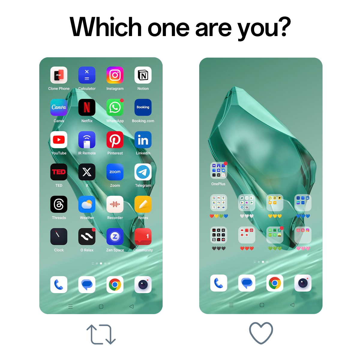 oneplus's tweet image. There are two kinds of people...