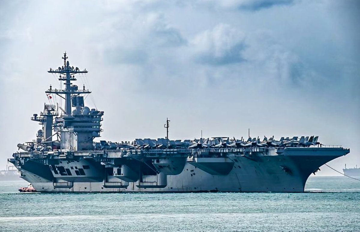 USS Theodore Roosevelt (CVN 71) Nimitz-class aircraft carrier arriving off of Singapore - March 20, 2024 #usstheodoreroosevelt #cvn71

SRC: INST- dc_ah