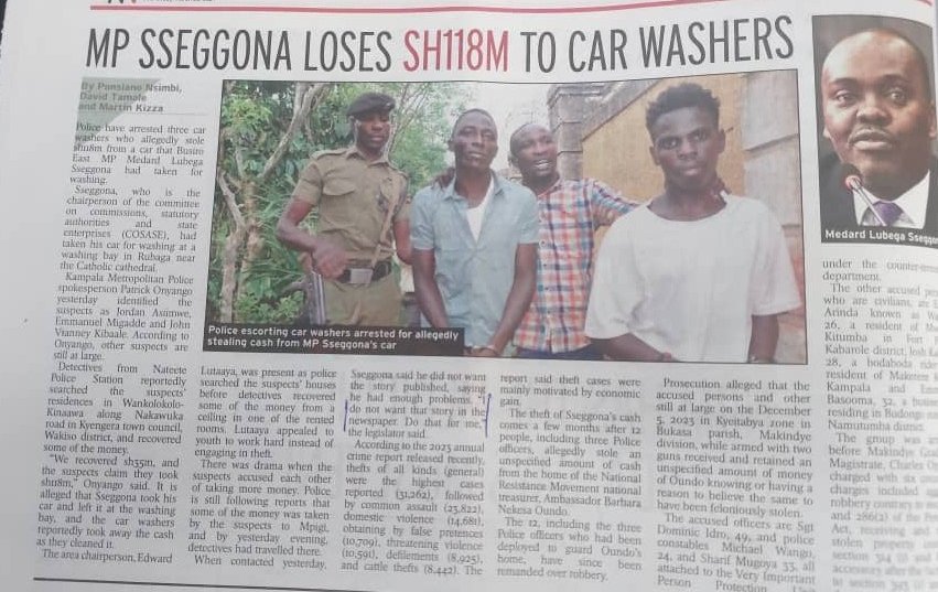 Owek. Medard Ssegona loses UGX 118m 'Service Award' to car washers.
#UgandaParliamentExhibition