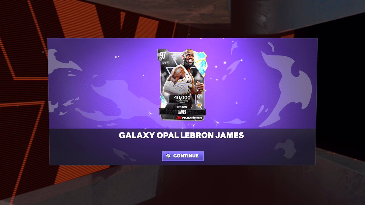 Domination for Galaxy Opal LeBron James DONE! Hope he will get an evo in the future for his release from NORMAL to QUICK. #NBA2K24