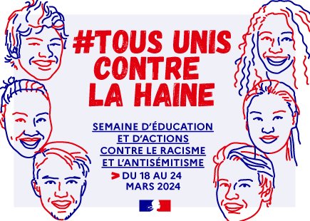 #TousUnisContreLaHaine
Semaine d’éducation et d’actions contre le racisme et l’antisémitisme
✅sensibiliser les élèves au respect de l'égalité, de dignité de tous les êtres humains quelles que soient leurs origines, leurs conditions, leurs convictions.
↪️education.gouv.fr/la-semaine-d-e…