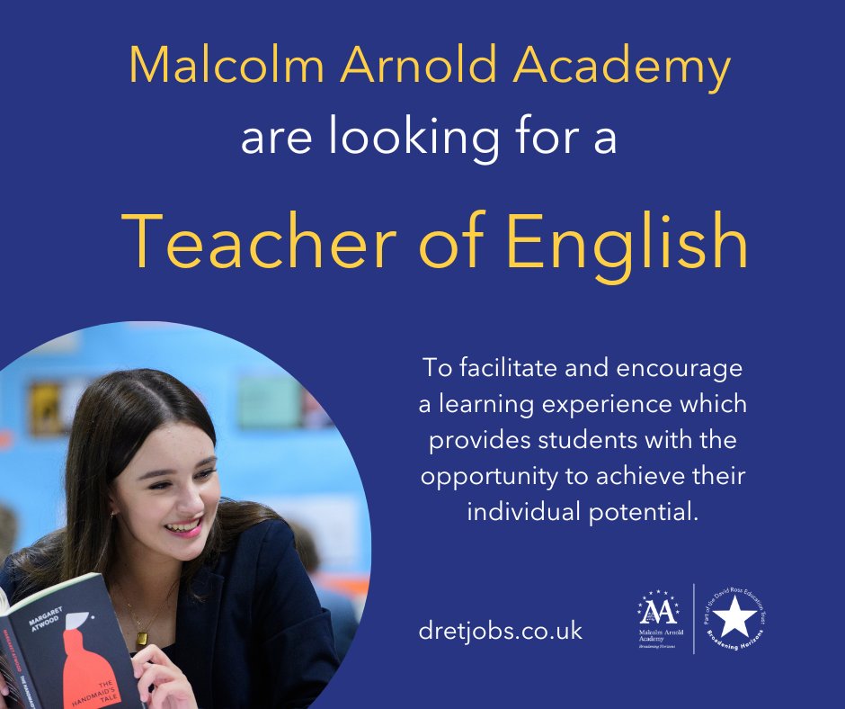 If you love English and want to inspire @MAA_DRET students we want to hear from you: bit.ly/49593q3 #EnglishTeacher #Northampton #Inspire