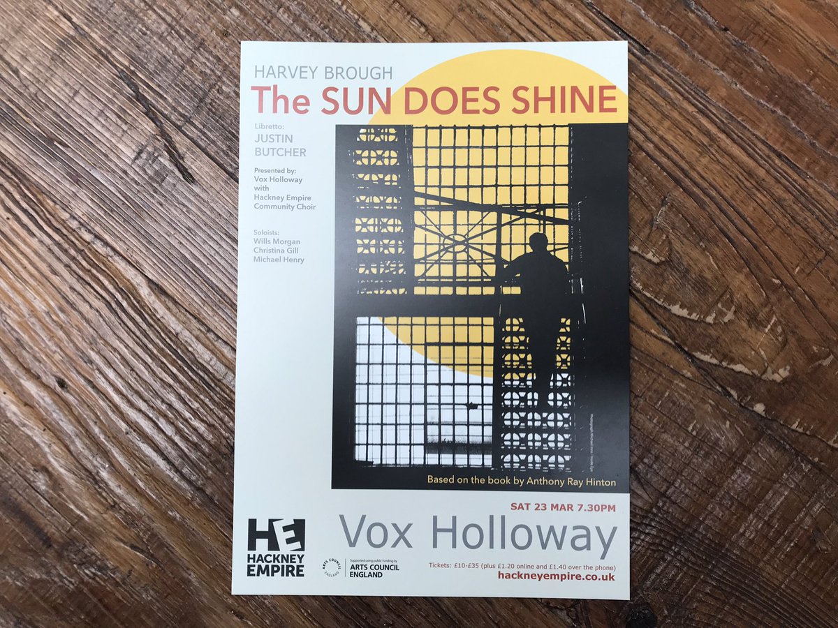 THIS SATURDAY friends @VoxHolloway are bringing their powerful performance of #TheSunDoesShine to @HackneyEmpire on 23 March (and will be collecting for #MusicInPrisons 💛💙) - we can’t wait! 👉 booking info: hackneyempire.co.uk/events/the-sun…