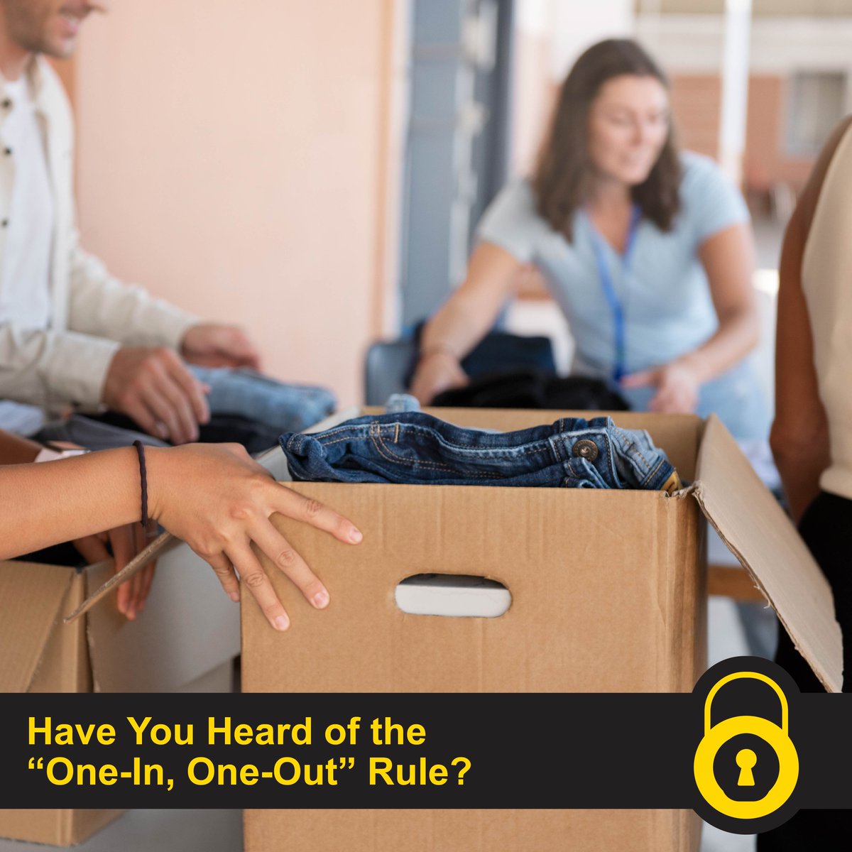 Struggling with space? Embrace the #OneInOneOut rule.

Before buying something new, you have to get rid of one item. This helps you avoid overconsumption AND #clutter by making you think twice before you buy.

Start the journey now!
